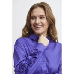 Damesblouse Met Ruches B.young Ivera -URBAN CLASSICS WINKEL b young 20812716 183839 purple corallites 3