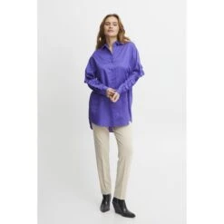 Damesblouse Met Ruches B.young Ivera -URBAN CLASSICS WINKEL b young 20812716 183839 purple corallites 5