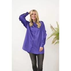 Damesblouse Met Ruches B.young Ivera -URBAN CLASSICS WINKEL b young 20812716 183839 purple corallites 6
