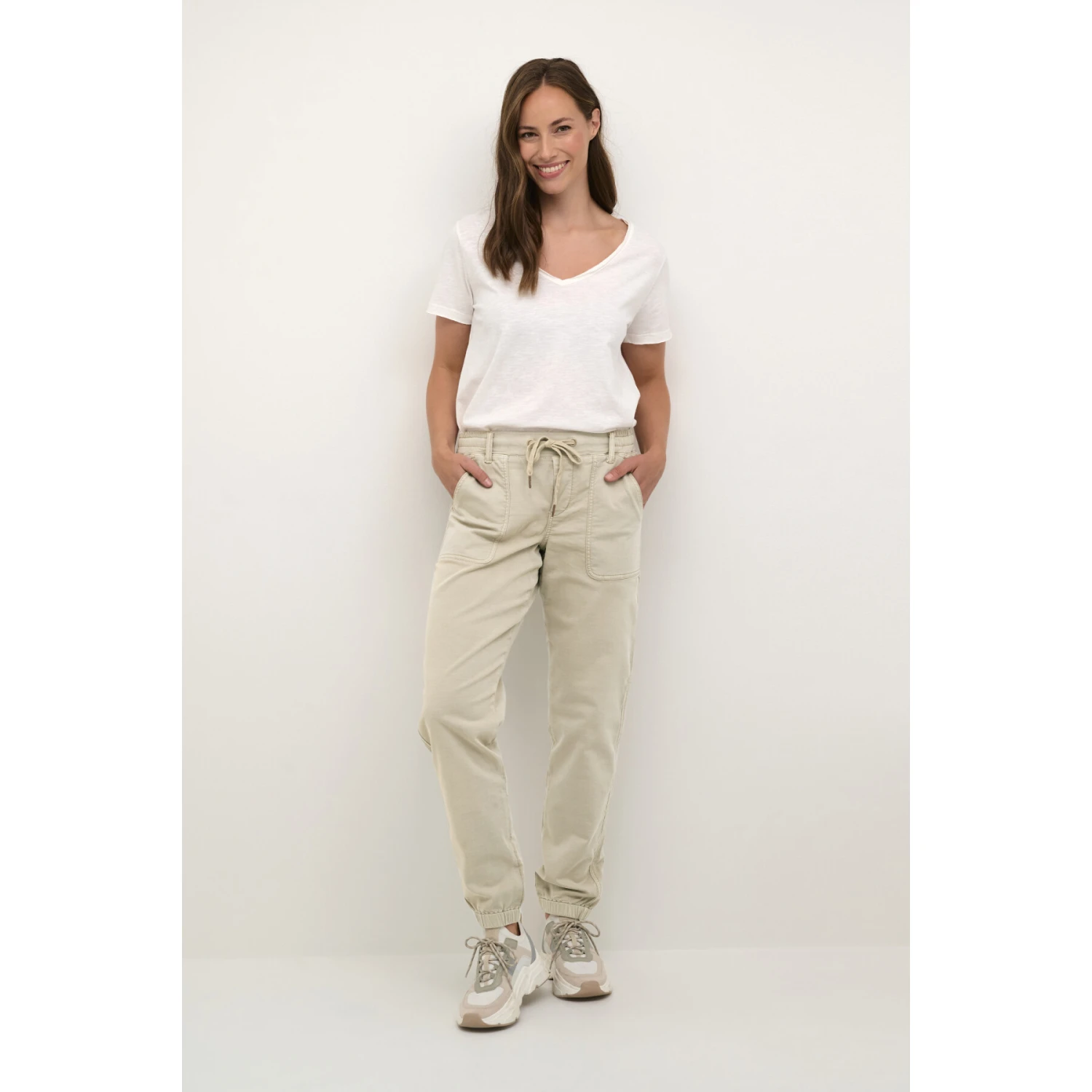 Cargo Broek Voor Dames Cream Nuka Jogdenim 3 Cargo Broek Voor Dames Cream Nuka Jogdenim - Afbeelding 3