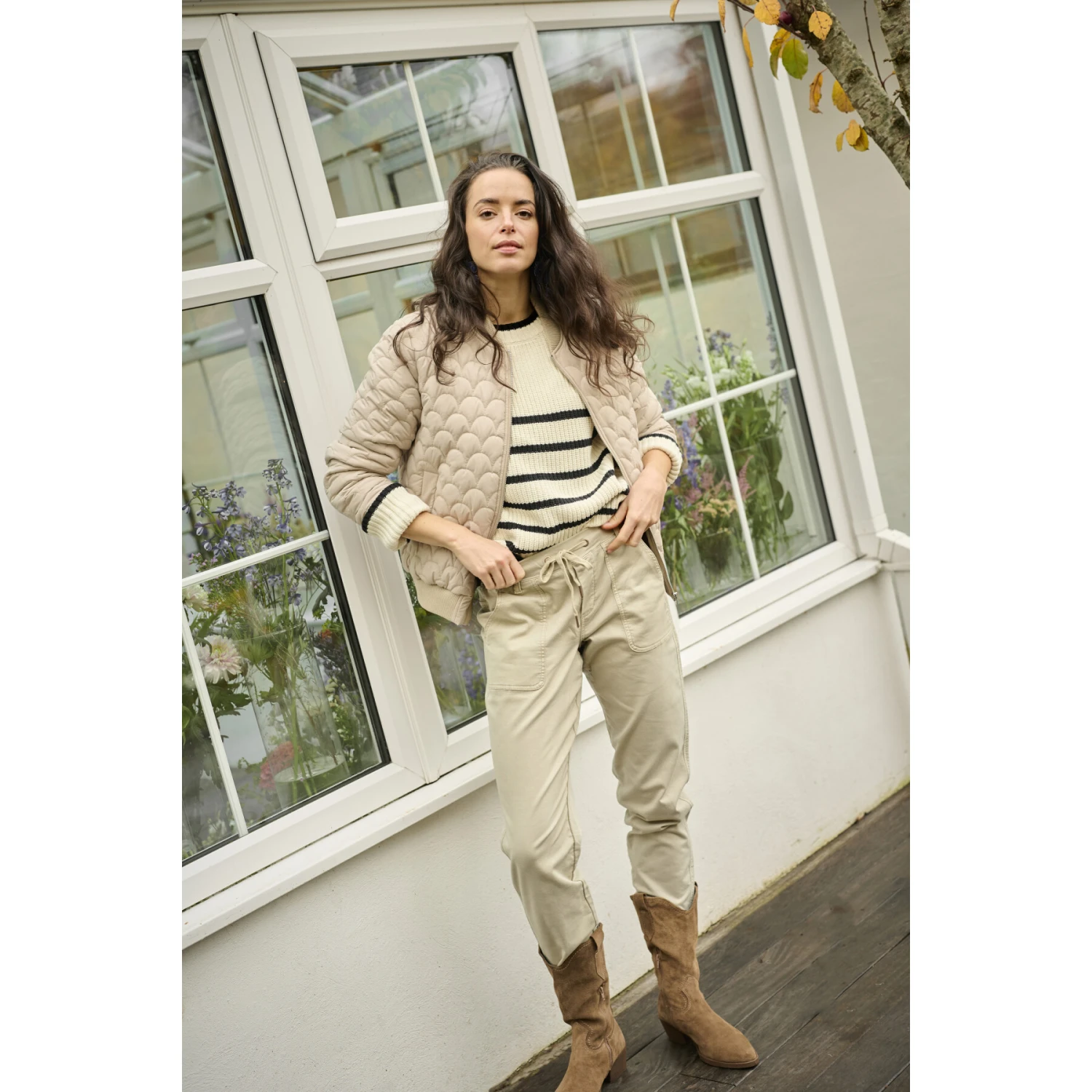 Cargo Broek Voor Dames Cream Nuka Jogdenim 8 Cargo Broek Voor Dames Cream Nuka Jogdenim - Afbeelding 8