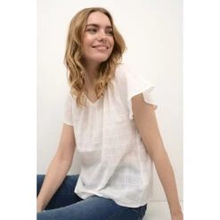 Vrouwenblouse Cream Kenda -URBAN CLASSICS WINKEL cream 10610180 110602 5