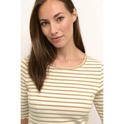 Vrouwenblouse Cream Ribba Stripe -URBAN CLASSICS WINKEL cream 10612457 105572 5