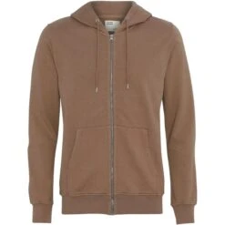 Hooded Sweatshirt Met Rits Colorful Standard Classic Organic Sahara Camel