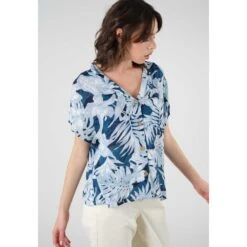 Vrouwenblouse Deeluxe Bena -URBAN CLASSICS WINKEL deeluxe 03t452w 70blu 2
