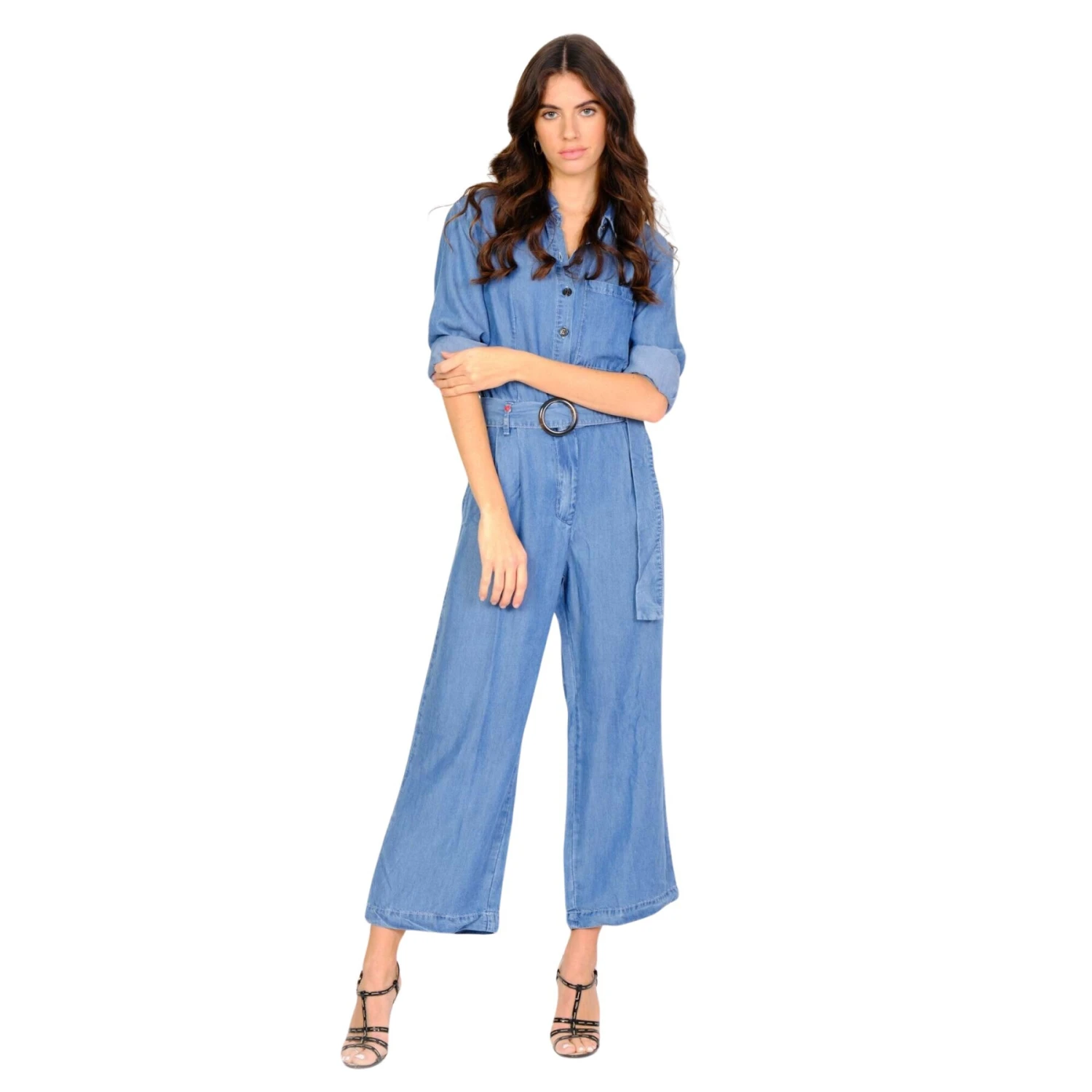 Blauwe Tencel Jumpsuit Voor Dames F.A.M. Paris Dory 1 Blauwe Tencel Jumpsuit Voor Dames F.A.M. Paris Dory