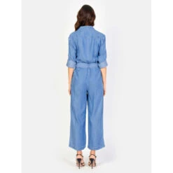Blauwe Tencel Jumpsuit Voor Dames F.A.M. Paris Dory 7 Blauwe Tencel Jumpsuit Voor Dames F.A.M. Paris Dory -URBAN CLASSICS WINKEL f a m paris fl 28 co blue 3