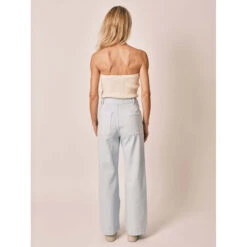 Damesjeans Met Hoge Taille En Uitlopende Stretchkatoenen Babyblauwe Jeans F.A.M. Paris Fauve -URBAN CLASSICS WINKEL f a m paris fl 98 w baby blue 3