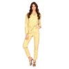 Damesjumpsuit In Geel Stretchkatoen Met Lange Mouwen F.A.M. Paris Doria