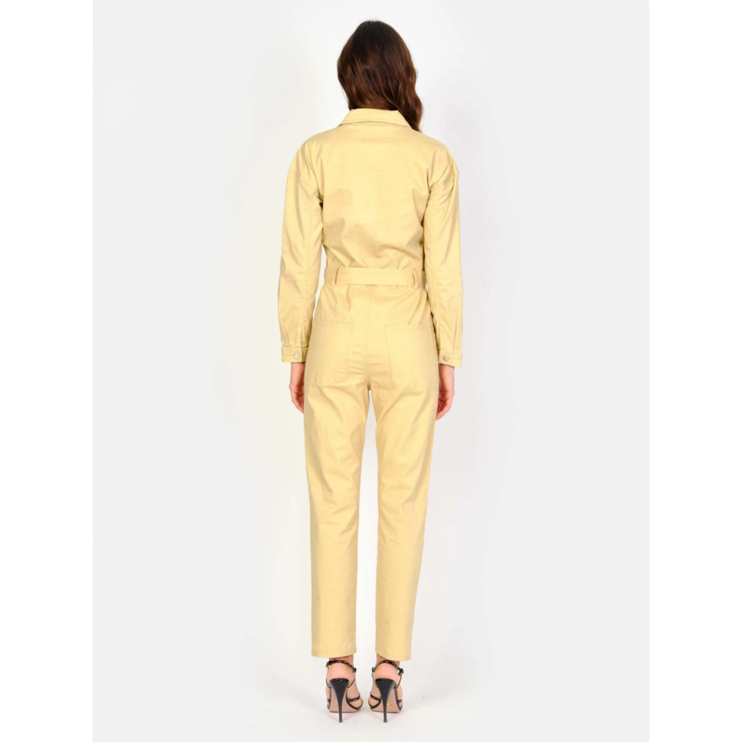 Damesjumpsuit In Geel Stretchkatoen Met Lange Mouwen F.A.M. Paris Doria 4 Damesjumpsuit In Geel Stretchkatoen Met Lange Mouwen F.A.M. Paris Doria - Afbeelding 4