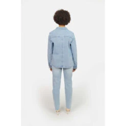 Blauw Denim Damesjack Van Stretchkatoen F.A.M. Paris Vivian -URBAN CLASSICS WINKEL f a m paris lv 41 ci light blue 3
