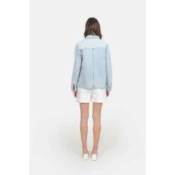 Blauw Katoenen Patchwork Spijkerjack Voor Dames F.A.M. Paris Vivian -URBAN CLASSICS WINKEL f a m paris pw 21 ci patchwork 3