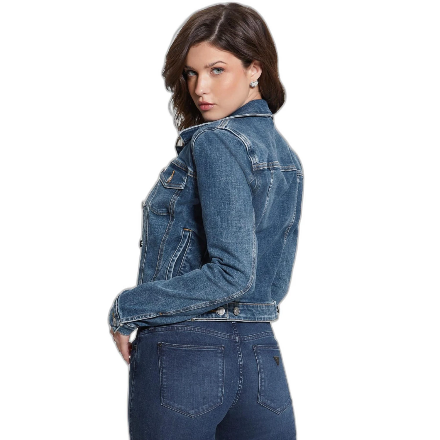 Sexy Spijkerjasje Voor Vrouwen Guess Trucker 5 Sexy Spijkerjasje Voor Vrouwen Guess Trucker - Afbeelding 5