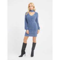 Damesjurk Met Lange Mouwen En V-hals Guess Cutout Sadie -URBAN CLASSICS WINKEL guess w3bk0z z3bs0 f71q 14