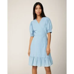 Wikkeljurk Moss Copenhagen Emery Lyanna -URBAN CLASSICS WINKEL moss copenhagen 17635 mid blue wash mid blue wash 4