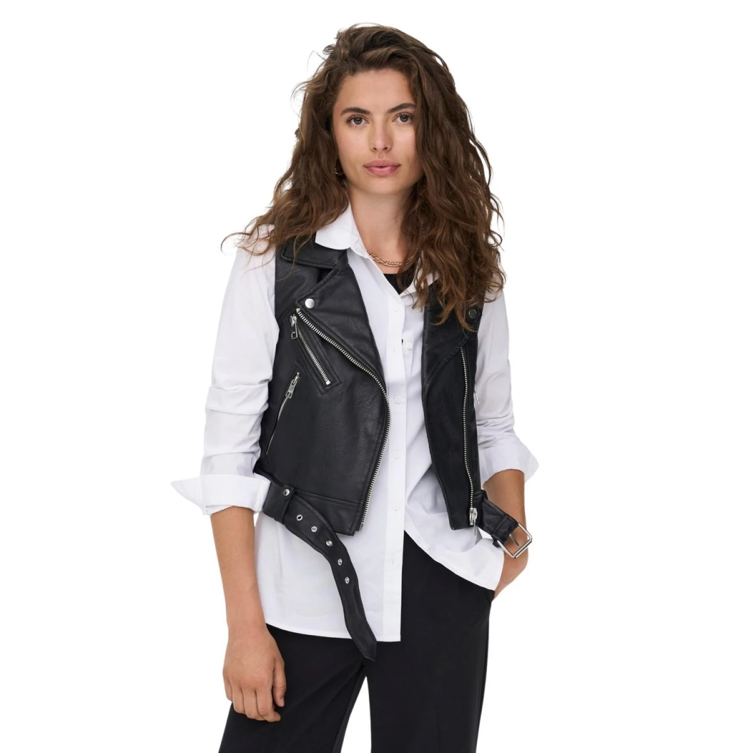 Mouwloze Kunstleren Jas Voor Vrouwen Only Vera 4 Mouwloze Kunstleren Jas Voor Vrouwen Only Vera - Afbeelding 4