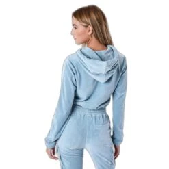 Sweatshirt Capuchon Court Fluwelen Vrouw Project X Paris -URBAN CLASSICS WINKEL project x paris f222139 bp bleu gris 4