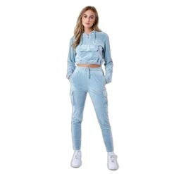 Sweatshirt Capuchon Court Fluwelen Vrouw Project X Paris