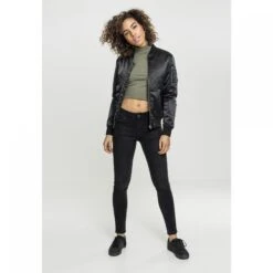 URBAN CLASSICS Dames Bomber Urban Classic Satin -URBAN CLASSICS WINKEL tb1279 00007 tb1279 m12 00007black
