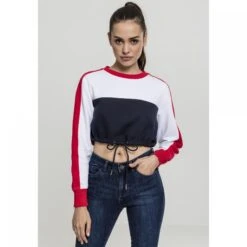 URBAN CLASSICS Woman's Urban Classic 3-tone Stripe Crew T-shirt