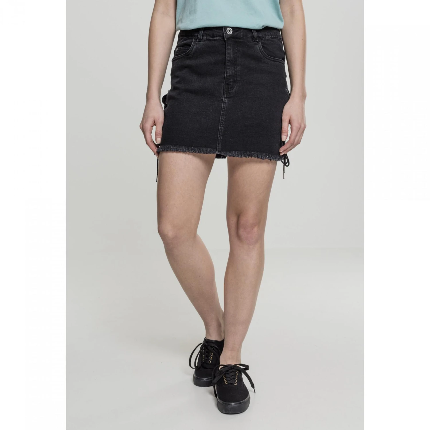 URBAN CLASSICS Damesfiguur Urban Klassieke Spijkerstofrok Aan De Kant Zetten 1 URBAN CLASSICS Damesfiguur Urban Klassieke Spijkerstofrok Aan De Kant Zetten