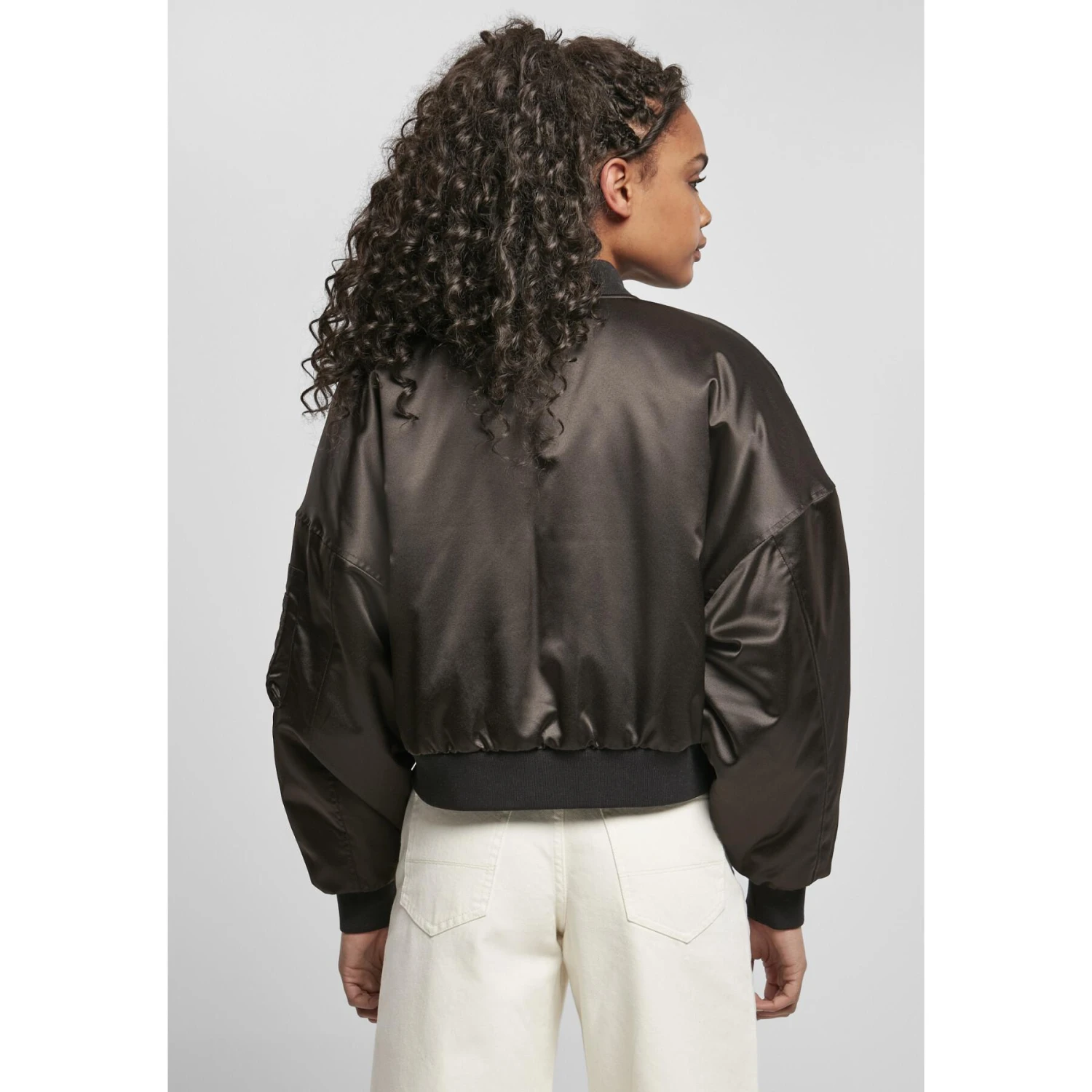 Dames Bomber Urban Classics Oversized Satin 5 Dames Bomber Urban Classics Oversized Satin - Afbeelding 5