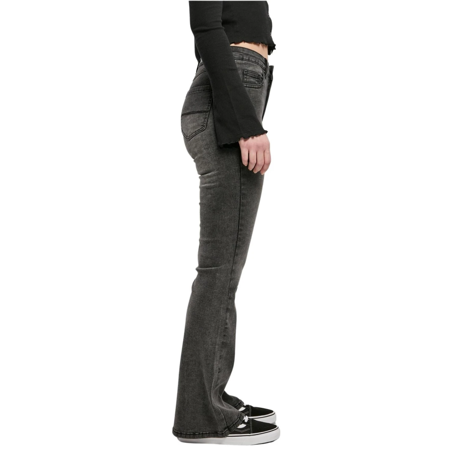 Damesjeans Met Hoge Taille En Uitlopende Denim Urban Classics GT 4 Damesjeans Met Hoge Taille En Uitlopende Denim Urban Classics GT - Afbeelding 4