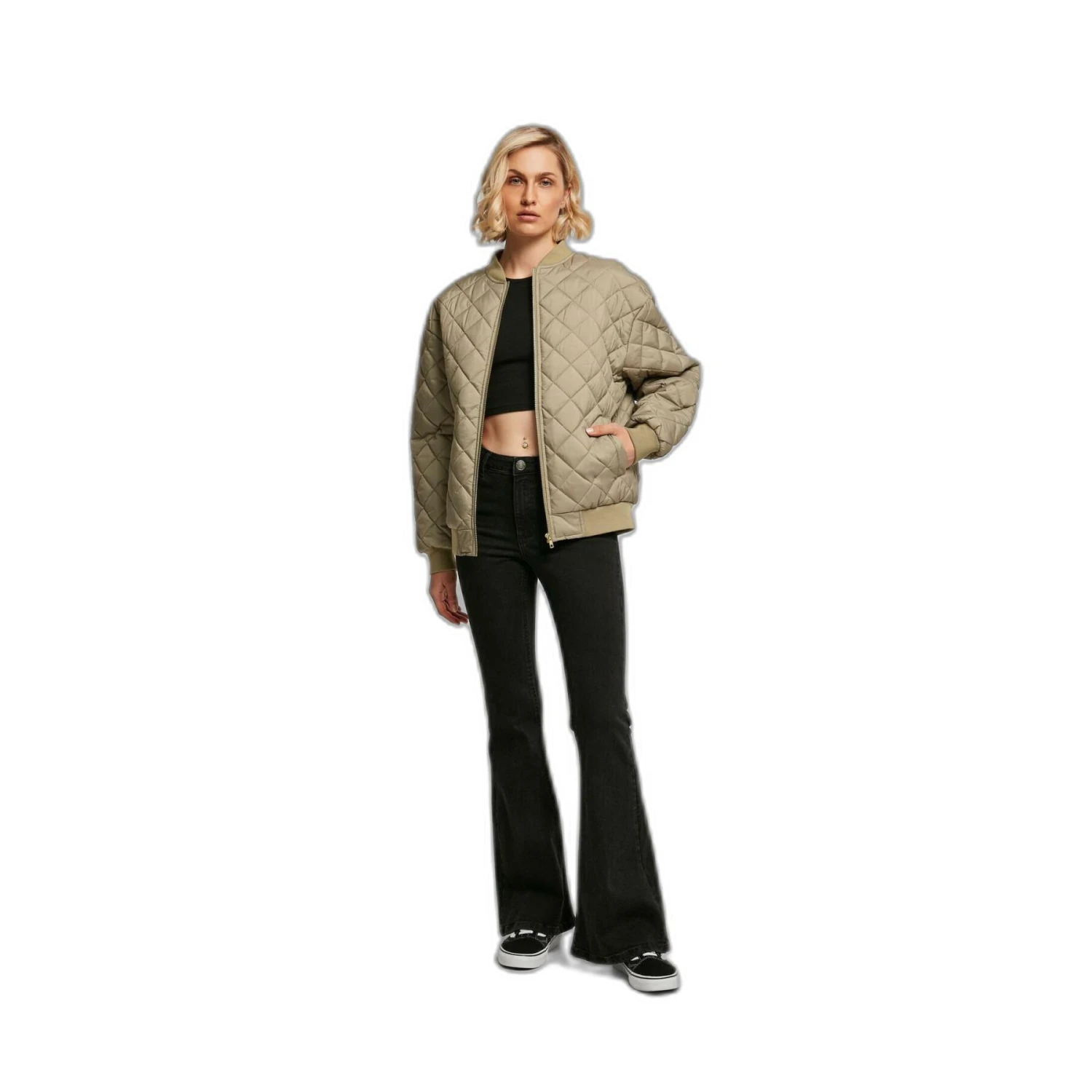 Gewatteerde Damesbomber Urban Classics Oversized Diamond 2 Gewatteerde Damesbomber Urban Classics Oversized Diamond - Afbeelding 2