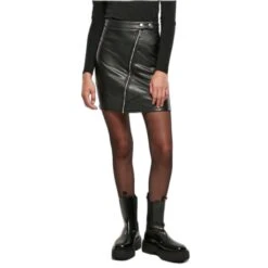 Synthetisch Leren Rok Vrouw Urban Classics Biker -URBAN CLASSICS WINKEL urban classics tb5415 00007 0