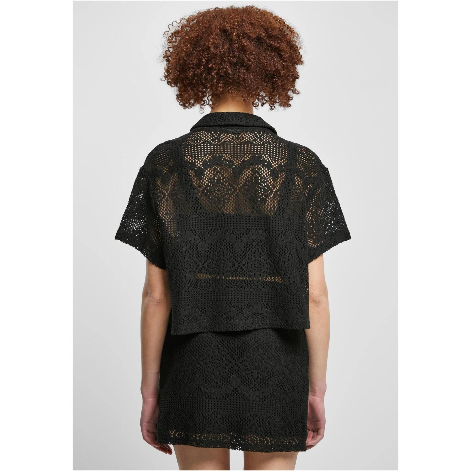 Damesshirt Grote Maten Grote Maten Urban Classics Crochet Lace 3 Damesshirt Grote Maten Grote Maten Urban Classics Crochet Lace - Afbeelding 3