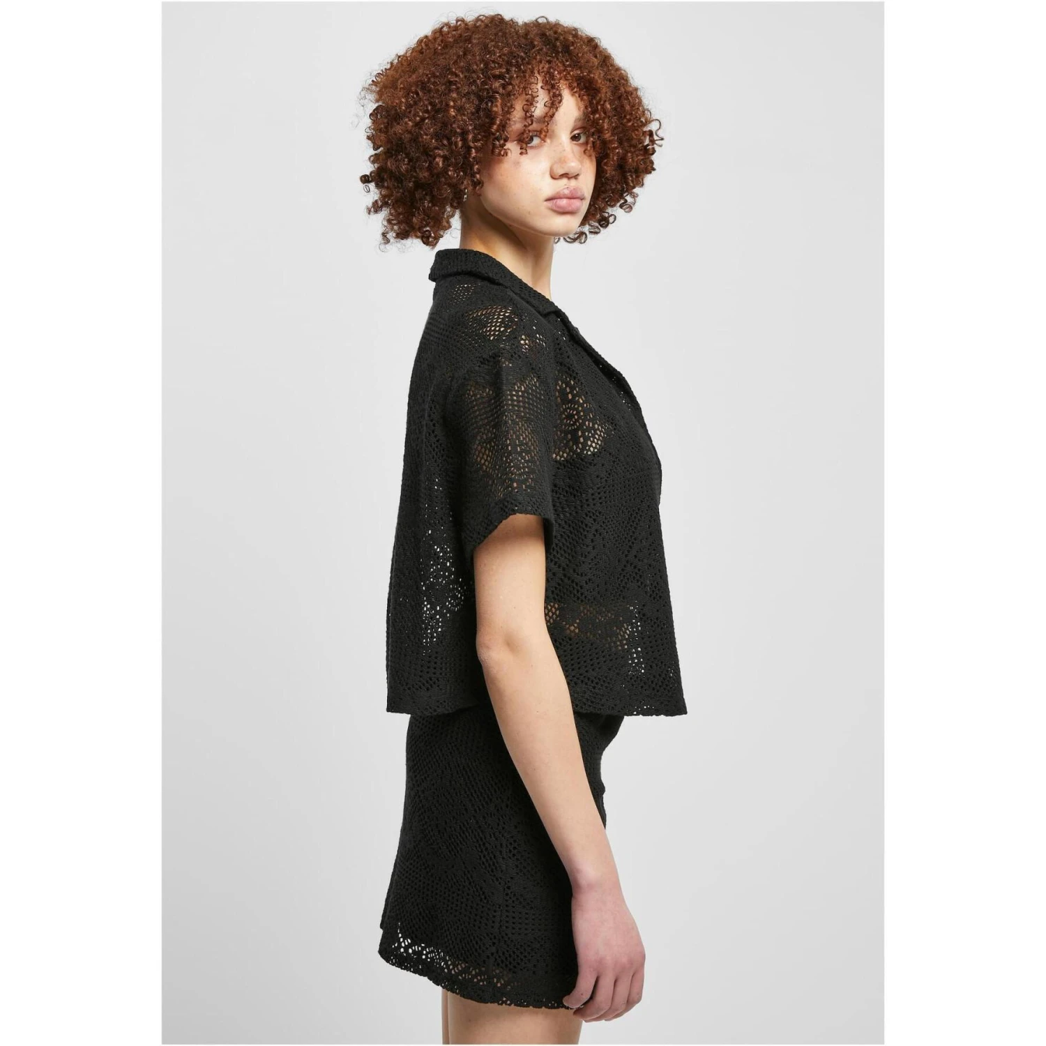 Damesshirt Grote Maten Grote Maten Urban Classics Crochet Lace 4 Damesshirt Grote Maten Grote Maten Urban Classics Crochet Lace - Afbeelding 4