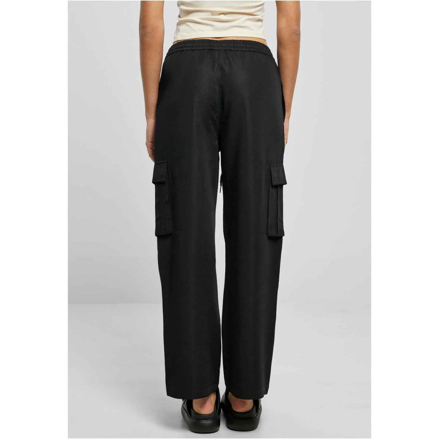 Cargo Broek Met Wijde Pijpen Dames Groot Getailleerd Urban Classics Vicose 4 Cargo Broek Met Wijde Pijpen Dames Groot Getailleerd Urban Classics Vicose - Afbeelding 4