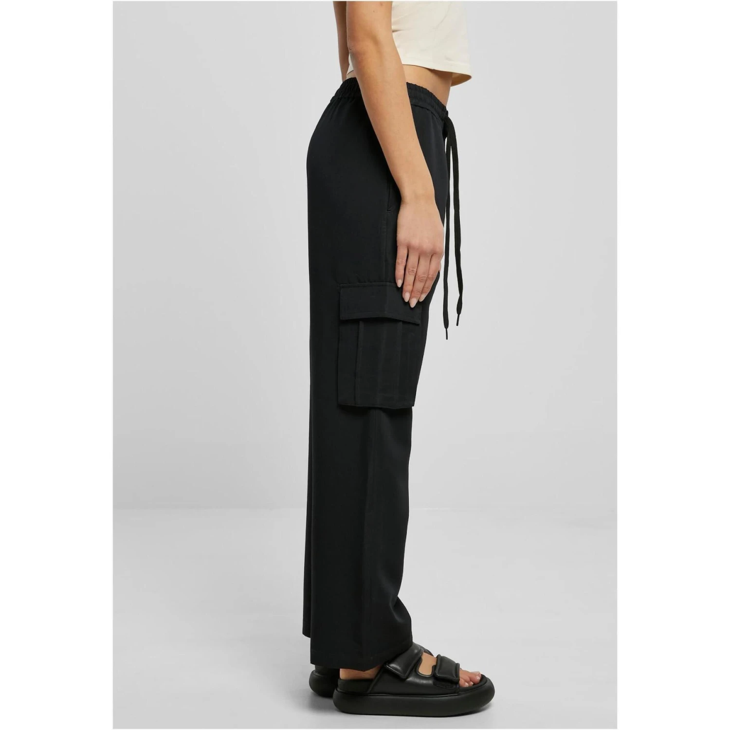 Cargo Broek Met Wijde Pijpen Dames Groot Getailleerd Urban Classics Vicose 5 Cargo Broek Met Wijde Pijpen Dames Groot Getailleerd Urban Classics Vicose - Afbeelding 5