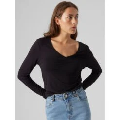Dames-T-shirt Met Lange Mouwen En V-hals Vero Moda Alberte 9 Dames-T-shirt Met Lange Mouwen En V-hals Vero Moda Alberte -URBAN CLASSICS WINKEL vero moda 10293798 4375372 5